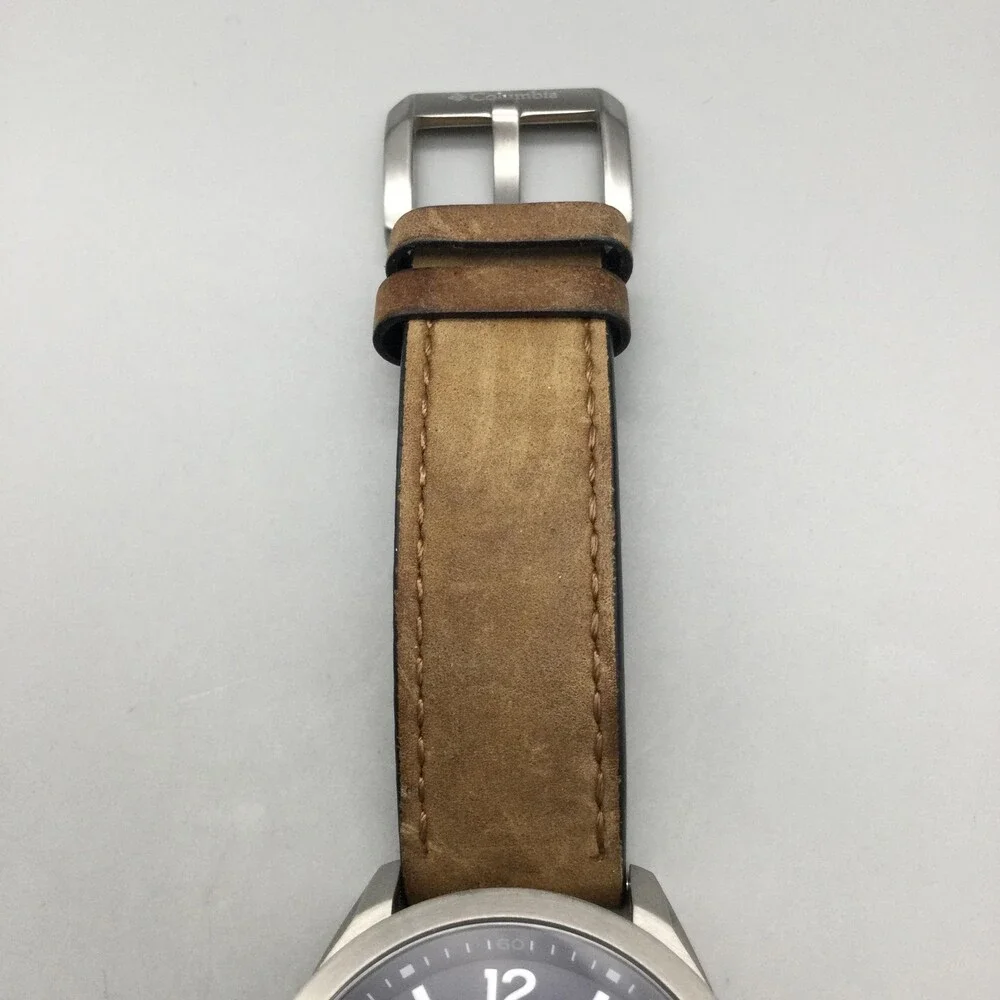 Columbia CSS10-002 Mens Watch 42mm Blue Dial Brown Leather Band New Battery - Picture 6 of 15
